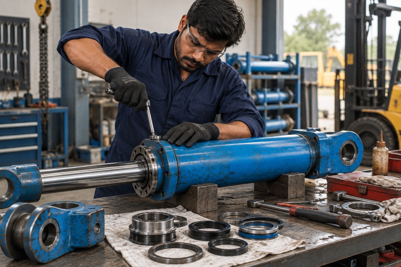 Hydraulic cylinder rod re-chroming and honing