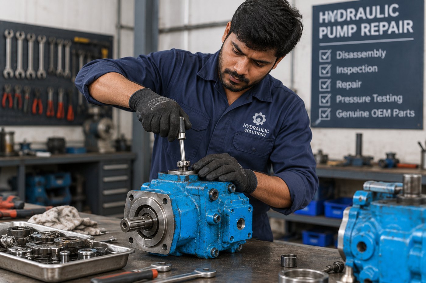 Refurbished hydraulic pumps ready for dispatch